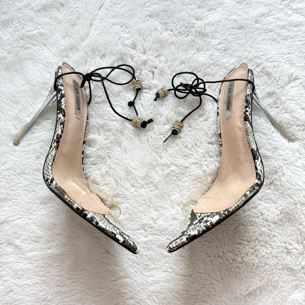 Cape Robbin Black and White Snakeskin Heels size 7 US
